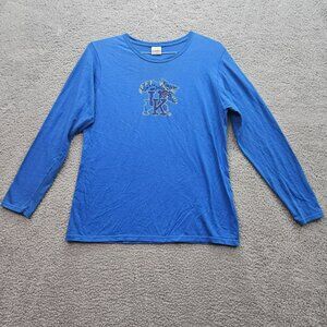 University of Kentucky Wildcats Womens Blue Long-Sleeve T-Shirt Rhinestone Logo